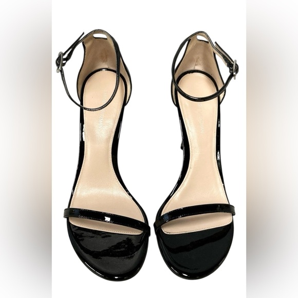 Stuart Weitzman Black Nudistcurve Ankle Strap Heel Sandals - Picture 4 of 7